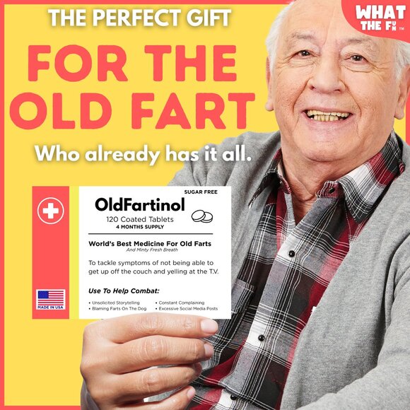 Novelty Prank Medicine Box OldFartinol Funny Prescription Gag Gift Exchange Xmas - Picture 3 of 12